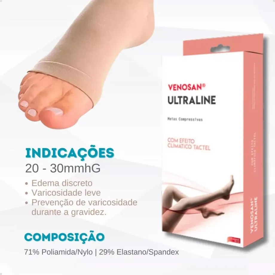 Meia Venosan Ultraline 4000 Compressão 20-30 mmHg, 3/4