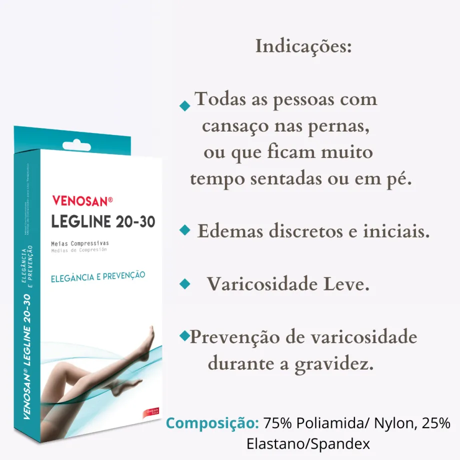 Meia de Compressão Legline 20-30 mmHg, Meia Calça